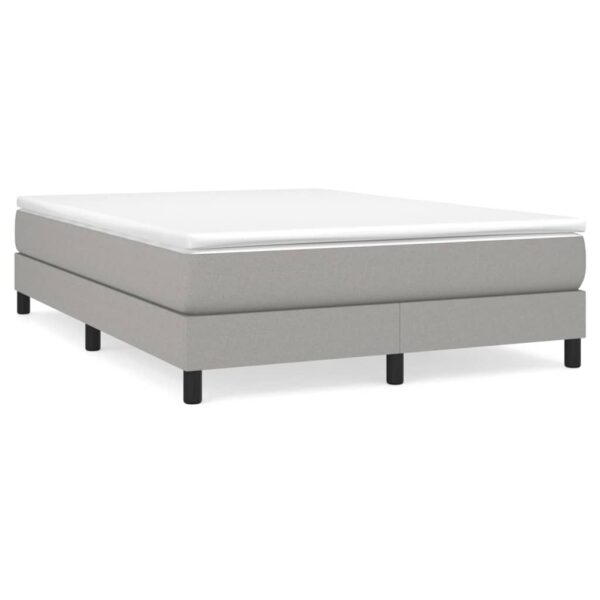 vidaXL Bed Frame Light Gray 53.9"x74.8" Full Fabric - Image 2