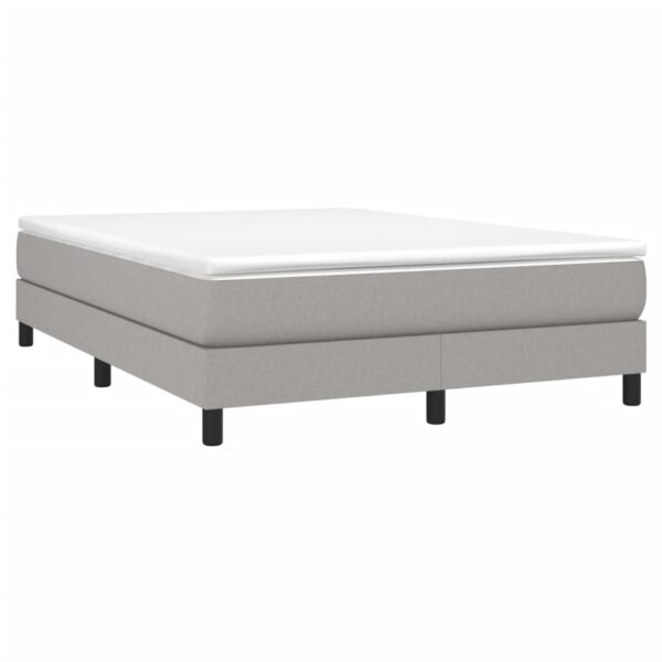 vidaXL Bed Frame Light Gray 53.9"x74.8" Full Fabric - Image 3