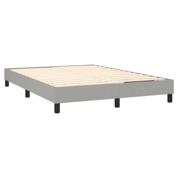 vidaXL Bed Frame Light Gray 53.9"x74.8" Full Fabric - Image 4