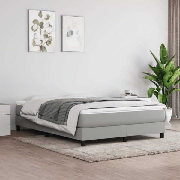 vidaXL Bed Frame Light Gray 53.9"x74.8" Full Fabric