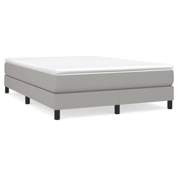 vidaXL Bed Frame Light Gray 59.8"x79.9" Queen Fabric - Image 2