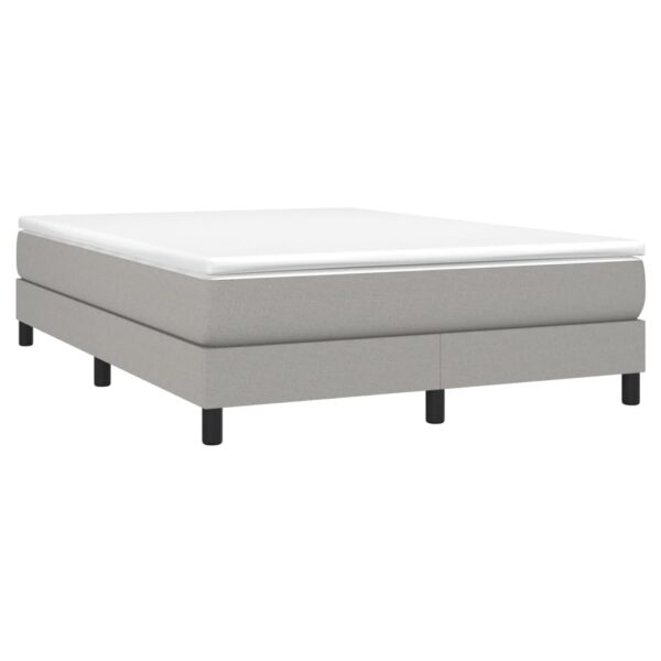 vidaXL Bed Frame Light Gray 59.8"x79.9" Queen Fabric - Image 3