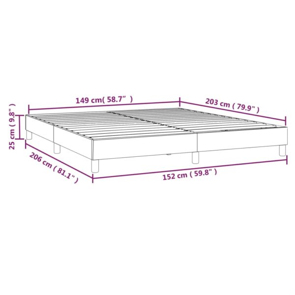 vidaXL Bed Frame Dark Gray 59.8"x79.9" Queen Fabric - Image 8