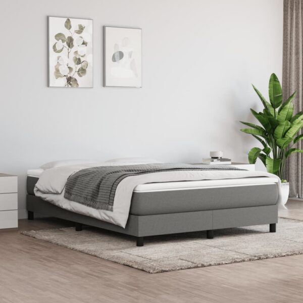 vidaXL Bed Frame Dark Gray 59.8"x79.9" Queen Fabric