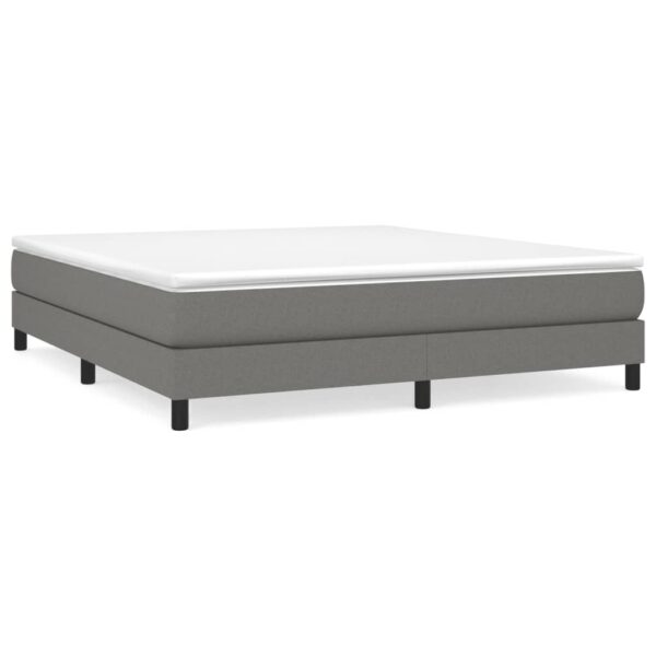 vidaXL Bed Frame Dark Gray 76"x79.9" King Fabric - Image 2