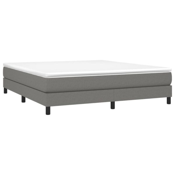 vidaXL Bed Frame Dark Gray 76"x79.9" King Fabric - Image 3