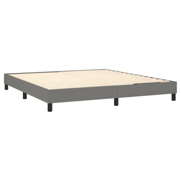 vidaXL Bed Frame Dark Gray 76"x79.9" King Fabric - Image 4