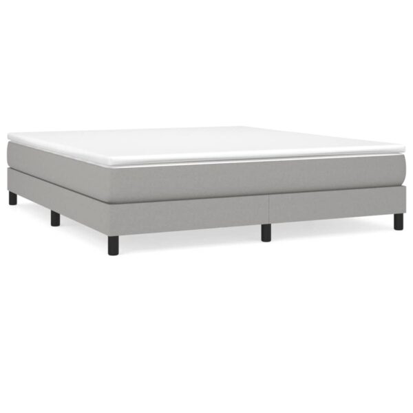 vidaXL Bed Frame Light Gray 72"x83.9" California King Fabric - Image 2