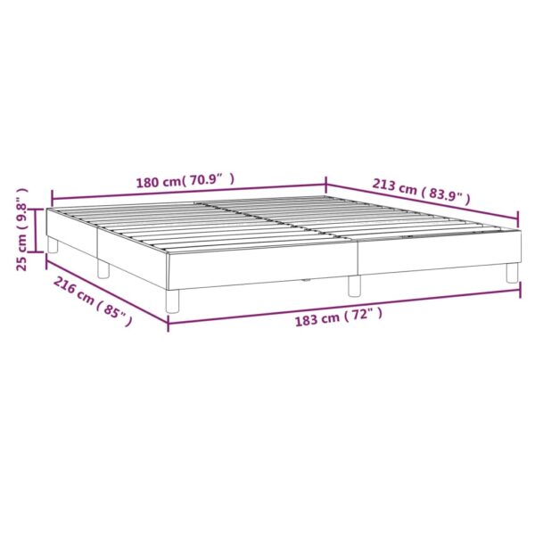 vidaXL Bed Frame Light Gray 72"x83.9" California King Fabric - Image 9