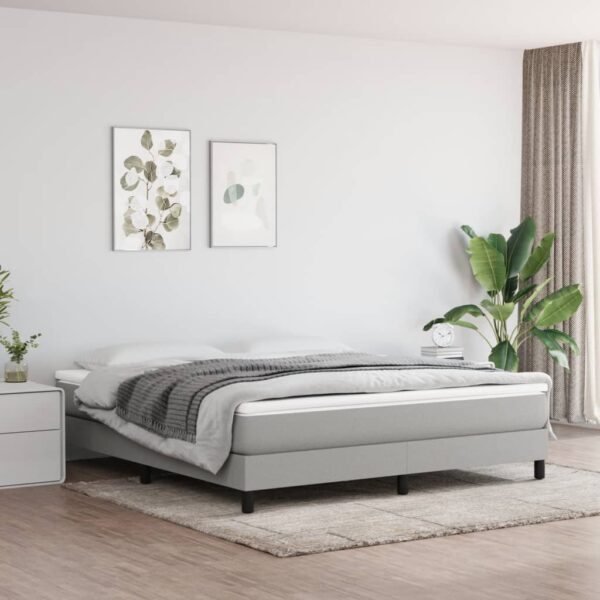 vidaXL Bed Frame Light Gray 72"x83.9" California King Fabric