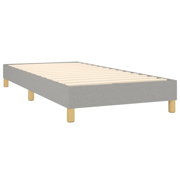 vidaXL Bed Frame Light Gray 39.4"x74.8" Twin Fabric - Image 4