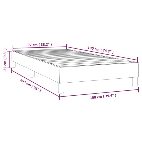 vidaXL Bed Frame Dark Gray 39.4"x74.8" Twin Fabric - Image 9