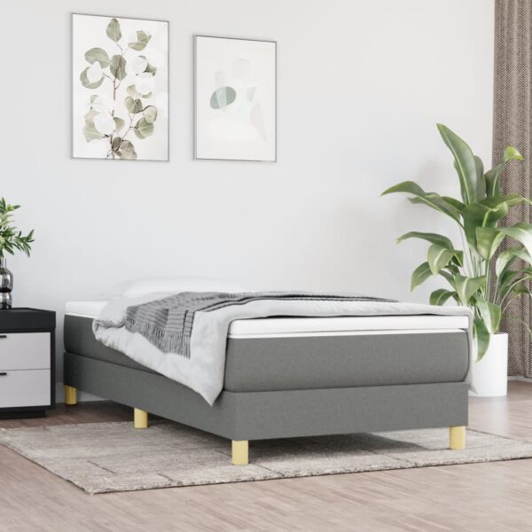 vidaXL Bed Frame Dark Gray 39.4"x79.9" Twin XL Fabric