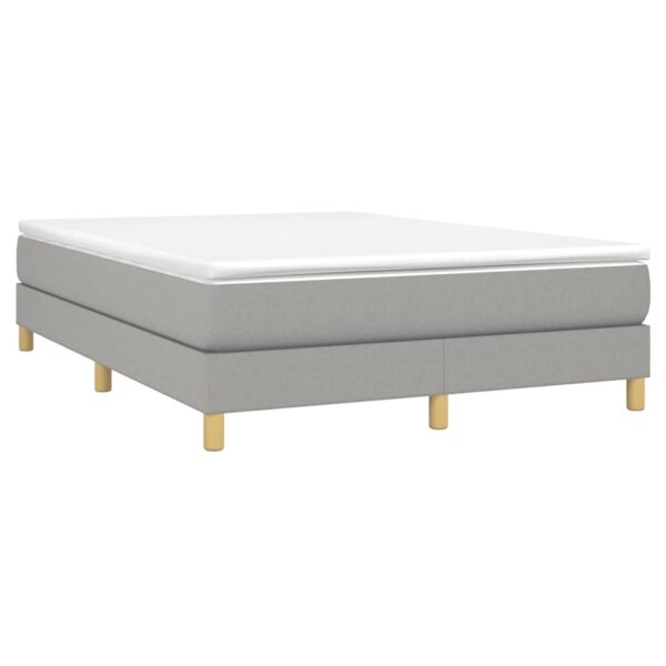 vidaXL Bed Frame Light Gray 53.9"x74.8" Full Fabric - Image 3