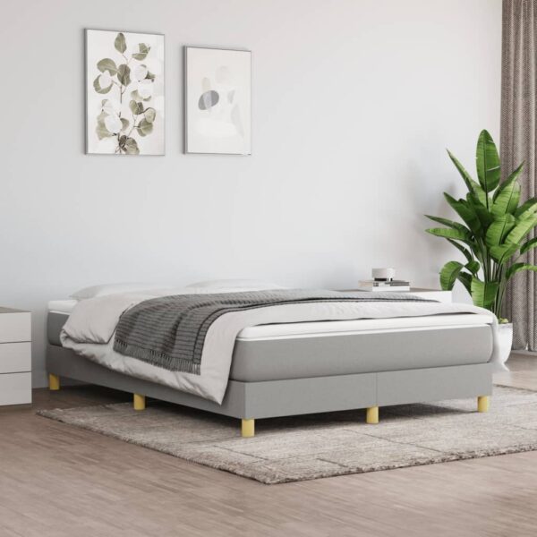 vidaXL Bed Frame Light Gray 53.9"x74.8" Full Fabric