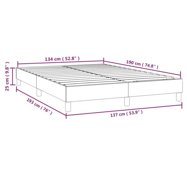 vidaXL Bed Frame Dark Gray 53.9"x74.8" Full Fabric - Image 9