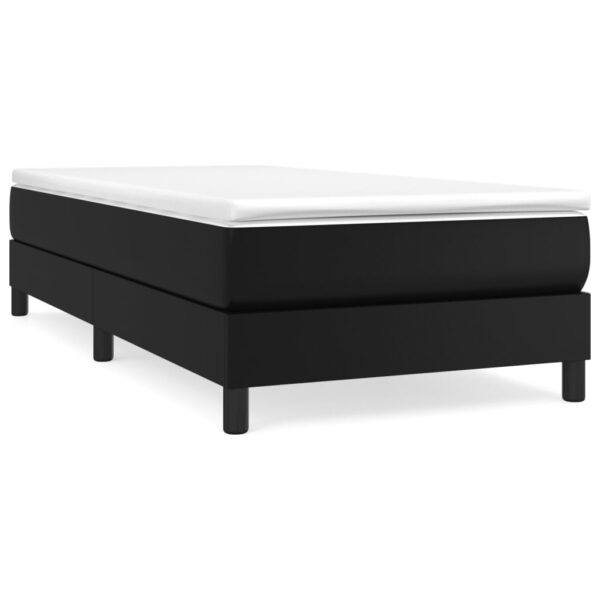 vidaXL Bed Frame Black 39.4"x74.8" Twin Faux Leather - Image 2