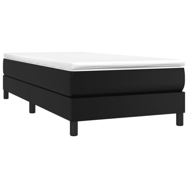 vidaXL Bed Frame Black 39.4"x74.8" Twin Faux Leather - Image 3