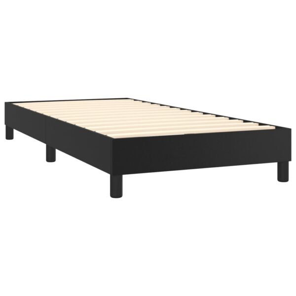 vidaXL Bed Frame Black 39.4"x74.8" Twin Faux Leather - Image 4