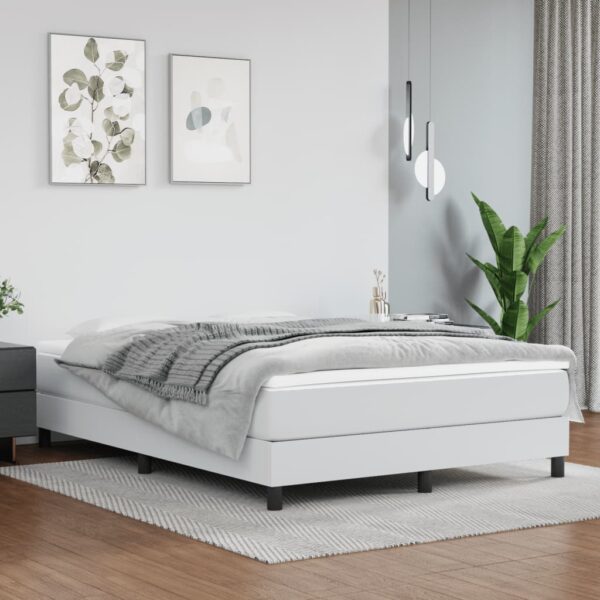 vidaXL Bed Frame White 53.9"x74.8" Full Faux Leather