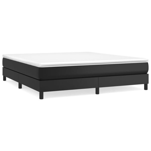 vidaXL Bed Frame Black 76"x79.9" King Faux Leather - Image 2