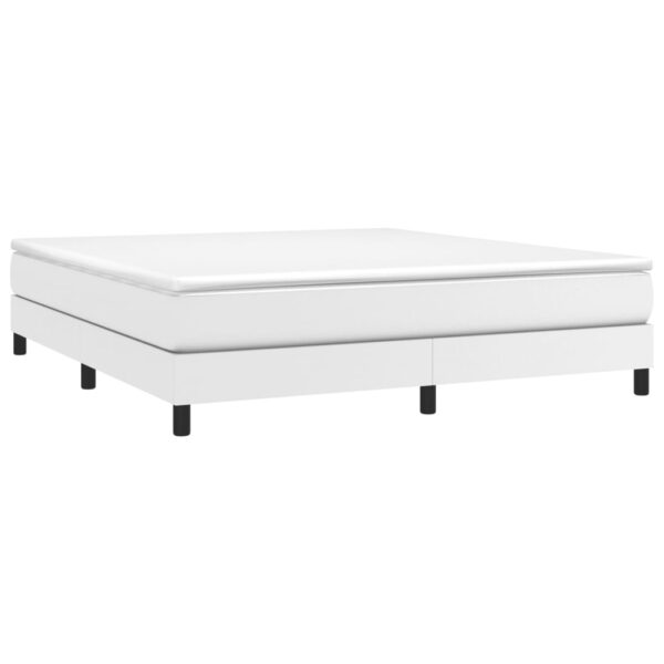 vidaXL Bed Frame White 76"x79.9" King Faux Leather - Image 3