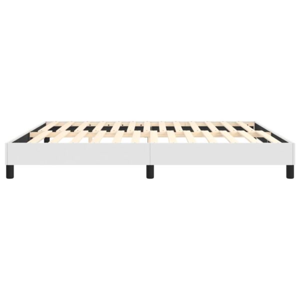 vidaXL Bed Frame White 76"x79.9" King Faux Leather - Image 6