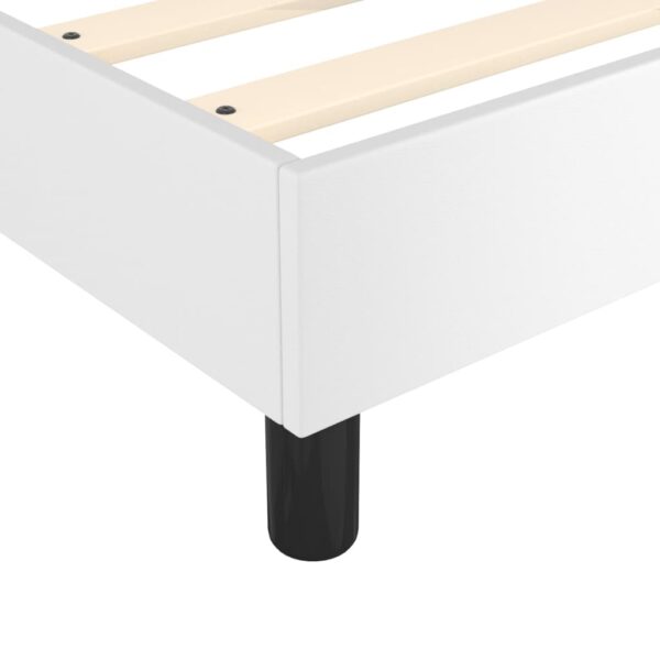 vidaXL Bed Frame White 76"x79.9" King Faux Leather - Image 7