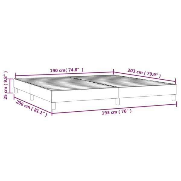 vidaXL Bed Frame White 76"x79.9" King Faux Leather - Image 9