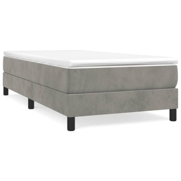 vidaXL Bed Frame Light Gray 39.4"x74.8" Twin Velvet - Image 2