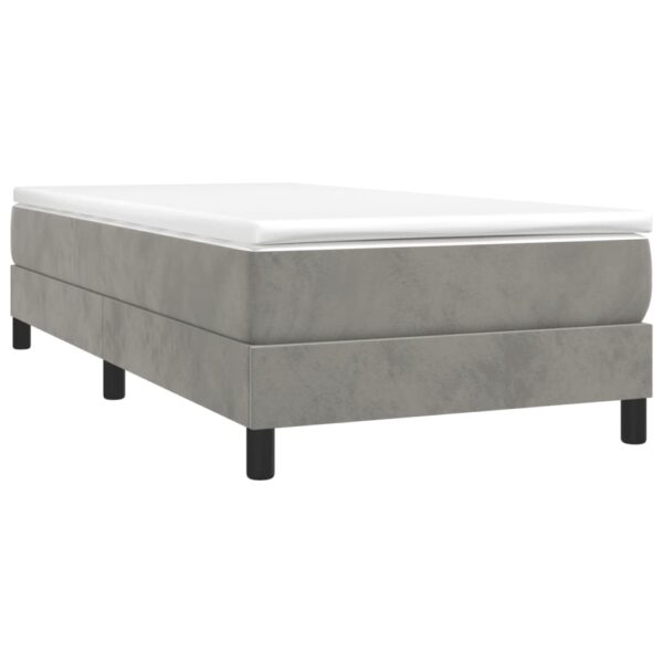 vidaXL Bed Frame Light Gray 39.4"x74.8" Twin Velvet - Image 3