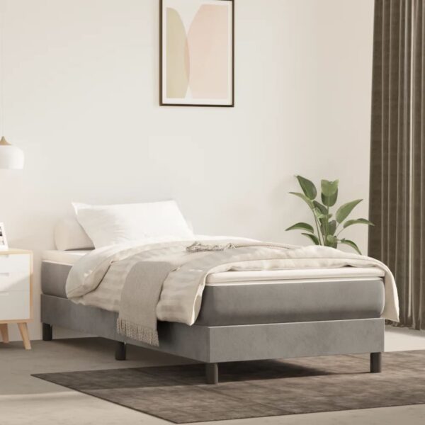 vidaXL Bed Frame Light Gray 39.4"x74.8" Twin Velvet