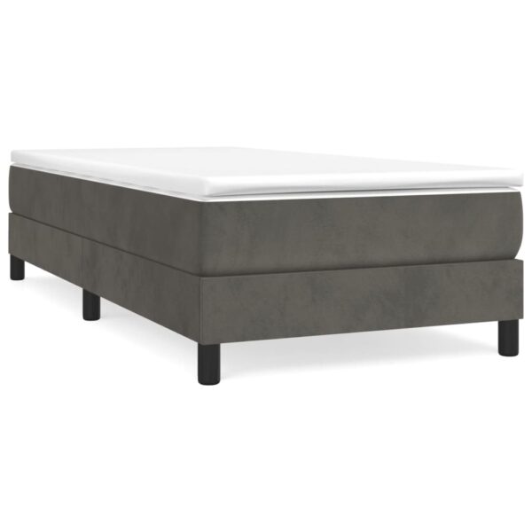 vidaXL Bed Frame Dark Gray 39.4"x74.8" Twin Velvet - Image 2