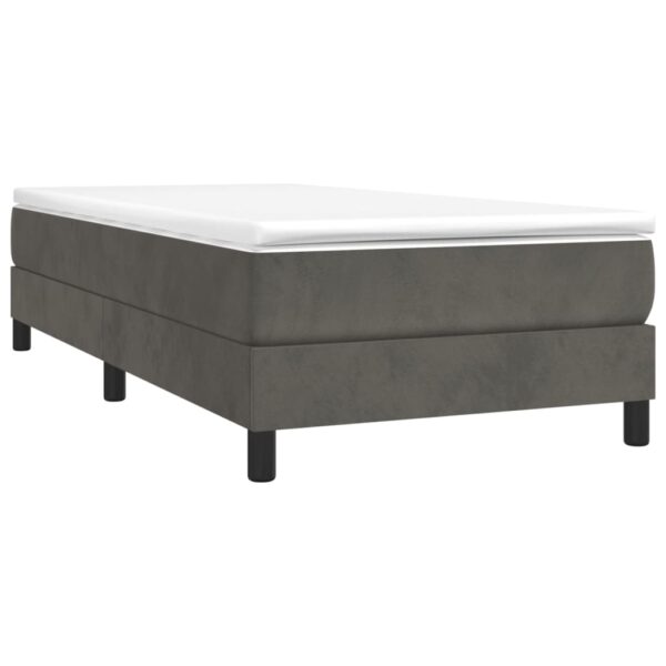 vidaXL Bed Frame Dark Gray 39.4"x74.8" Twin Velvet - Image 3