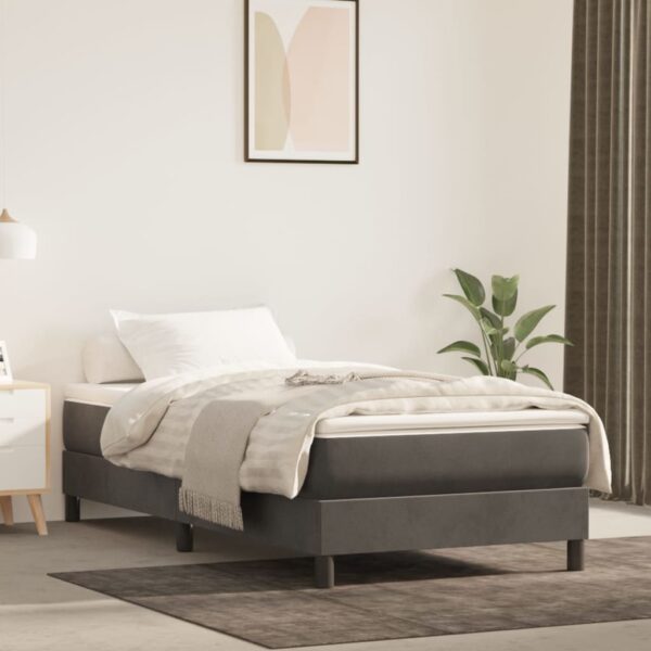 vidaXL Bed Frame Dark Gray 39.4"x74.8" Twin Velvet