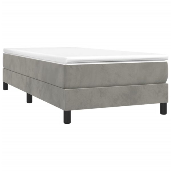 vidaXL Bed Frame Light Gray 39.4"x79.9" Twin XL Velvet - Image 3