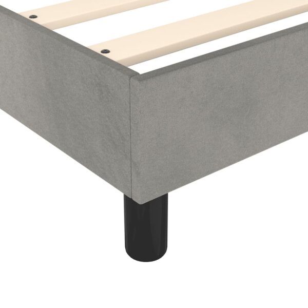 vidaXL Bed Frame Light Gray 39.4"x79.9" Twin XL Velvet - Image 7