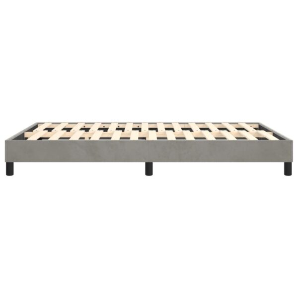 vidaXL Bed Frame Light Gray 53.9"x74.8" Full Velvet - Image 6