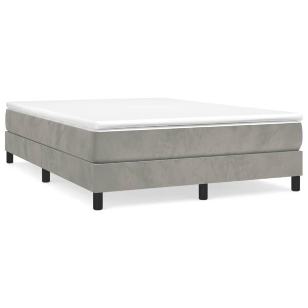 vidaXL Bed Frame Light Gray 59.8"x79.9" Queen Velvet - Image 2