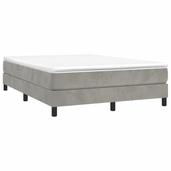 vidaXL Bed Frame Light Gray 59.8"x79.9" Queen Velvet - Image 3