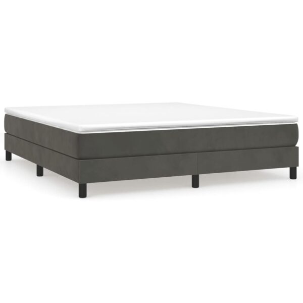 vidaXL Bed Frame Dark Gray 76"x79.9" King Velvet - Image 2