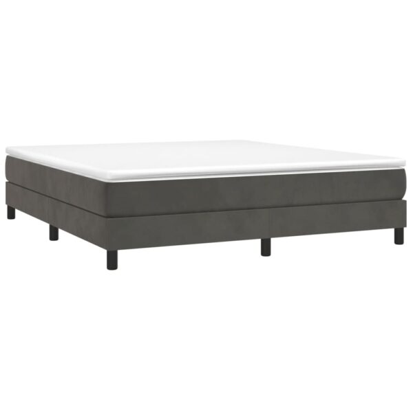 vidaXL Bed Frame Dark Gray 76"x79.9" King Velvet - Image 3