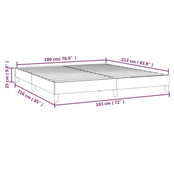 vidaXL Bed Frame Dark Gray 72"x83.9" California King Velvet - Image 9