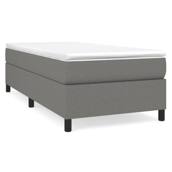 vidaXL Bed Frame Dark Gray 39.4"x74.8" Twin Fabric - Image 2