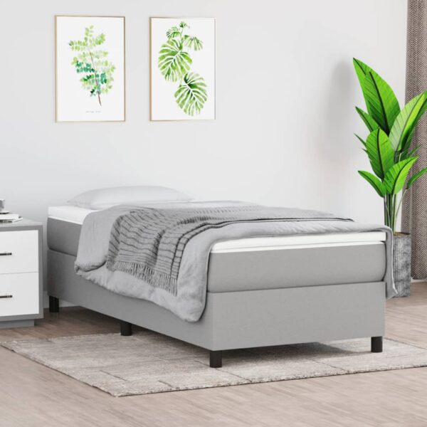 vidaXL Bed Frame Light Gray 39.4"x79.9" Twin XL Fabric