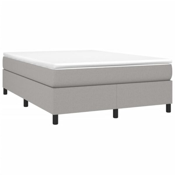 vidaXL Bed Frame Light Gray 53.9"x74.8" Full Fabric - Image 3