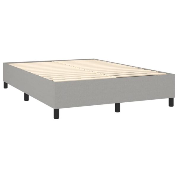 vidaXL Bed Frame Light Gray 53.9"x74.8" Full Fabric - Image 4