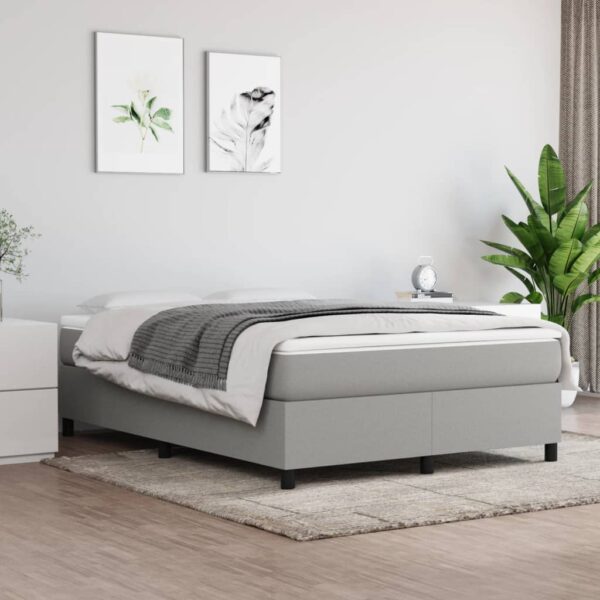 vidaXL Bed Frame Light Gray 53.9"x74.8" Full Fabric