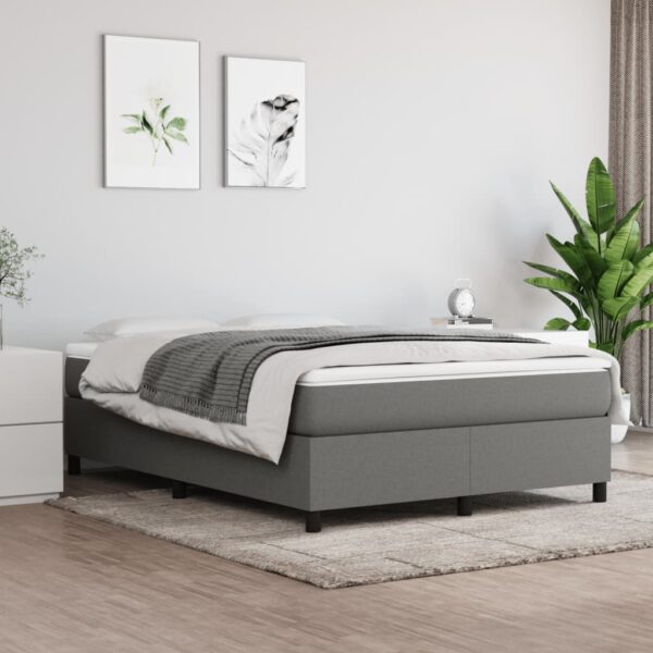 vidaXL Bed Frame Dark Gray 53.9"x74.8" Full Fabric