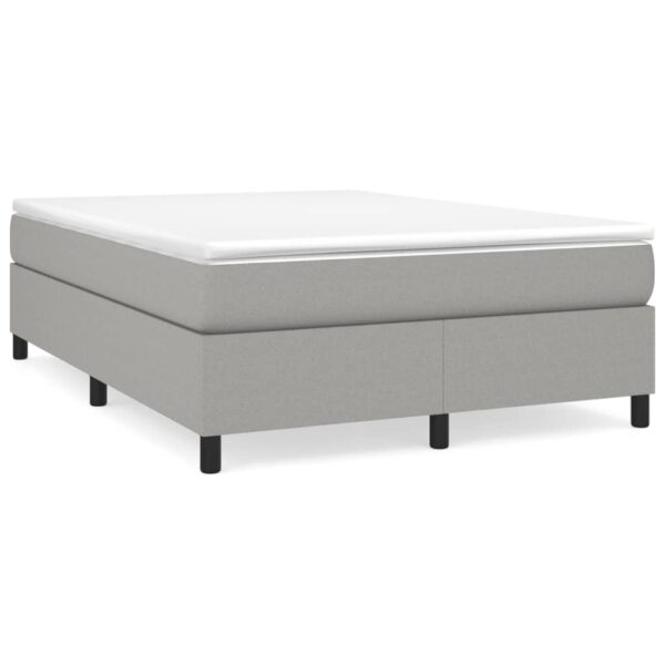 vidaXL Bed Frame Light Gray 59.8"x79.9" Queen Fabric - Image 2